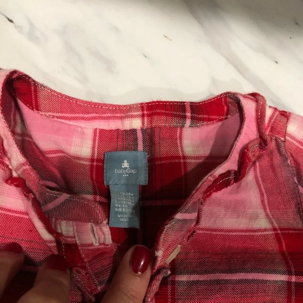Baby gap pink and red flannel